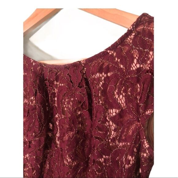 Akira Maroon and Gold Lace Dress S - Picture 4 of 5
